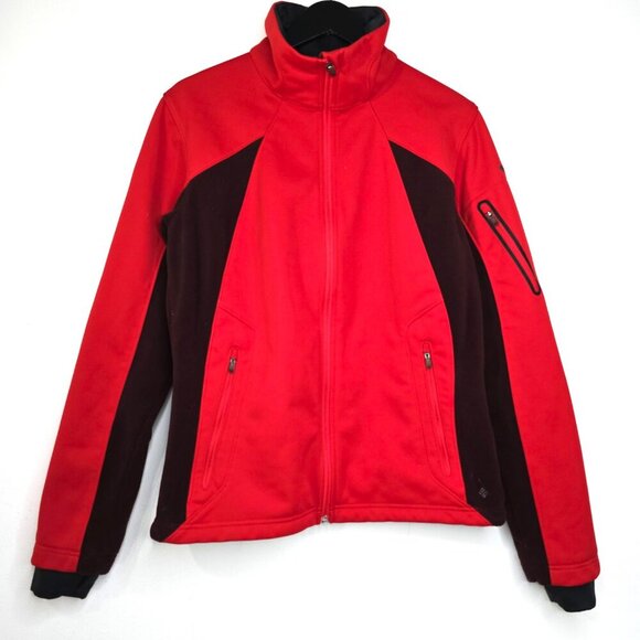 Columbia Red Maroon Fleece Soft Shell Titanium Omni Heat Jacket - Picture 1 of 7